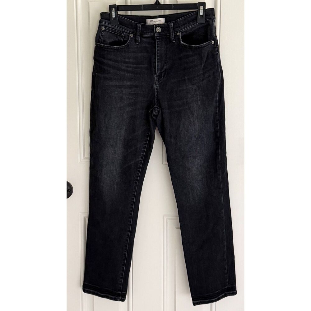 Madewell Cruiser Straight Black Wash Jeans size 28